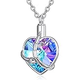 Dreamboat 925 Sterling Silver Urn Necklaces for Ashes for Women Keepsake Necklace for Ashes Memorial Pendant for Human Cremation Jewelry