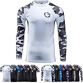 Gold BJJ Jiu Jitsu Rashguard - Camo Rash Guard Compression Shirt for No-Gi, Gi, & MMA