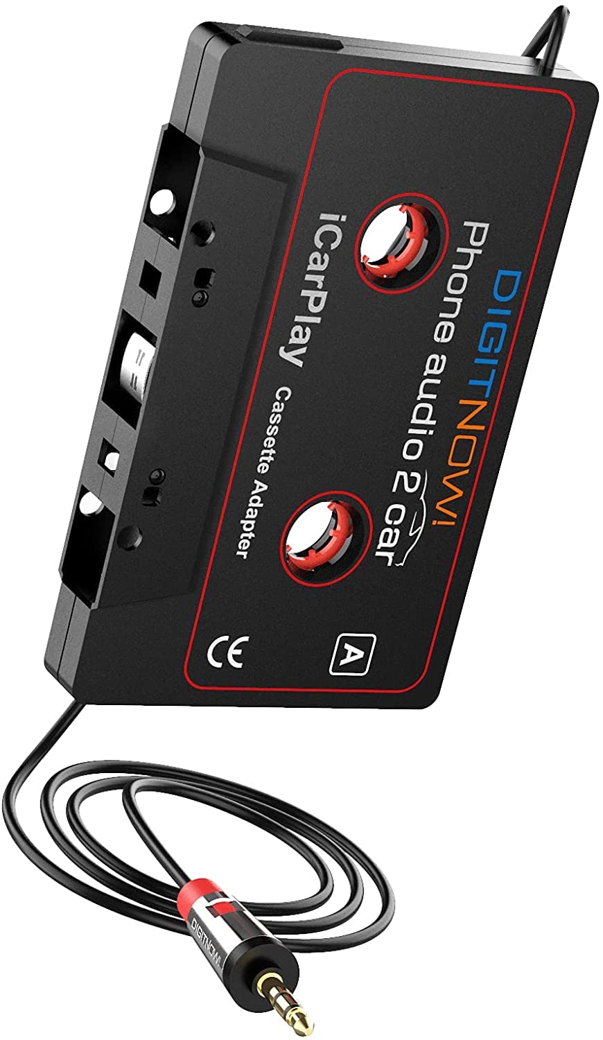 DIGITNOW! Car Cassette Adapter, 3.5MM Aux Cable MP3 Audio Tape Adapter Player to Play Smartphone Music via Cassette Deck(Black)