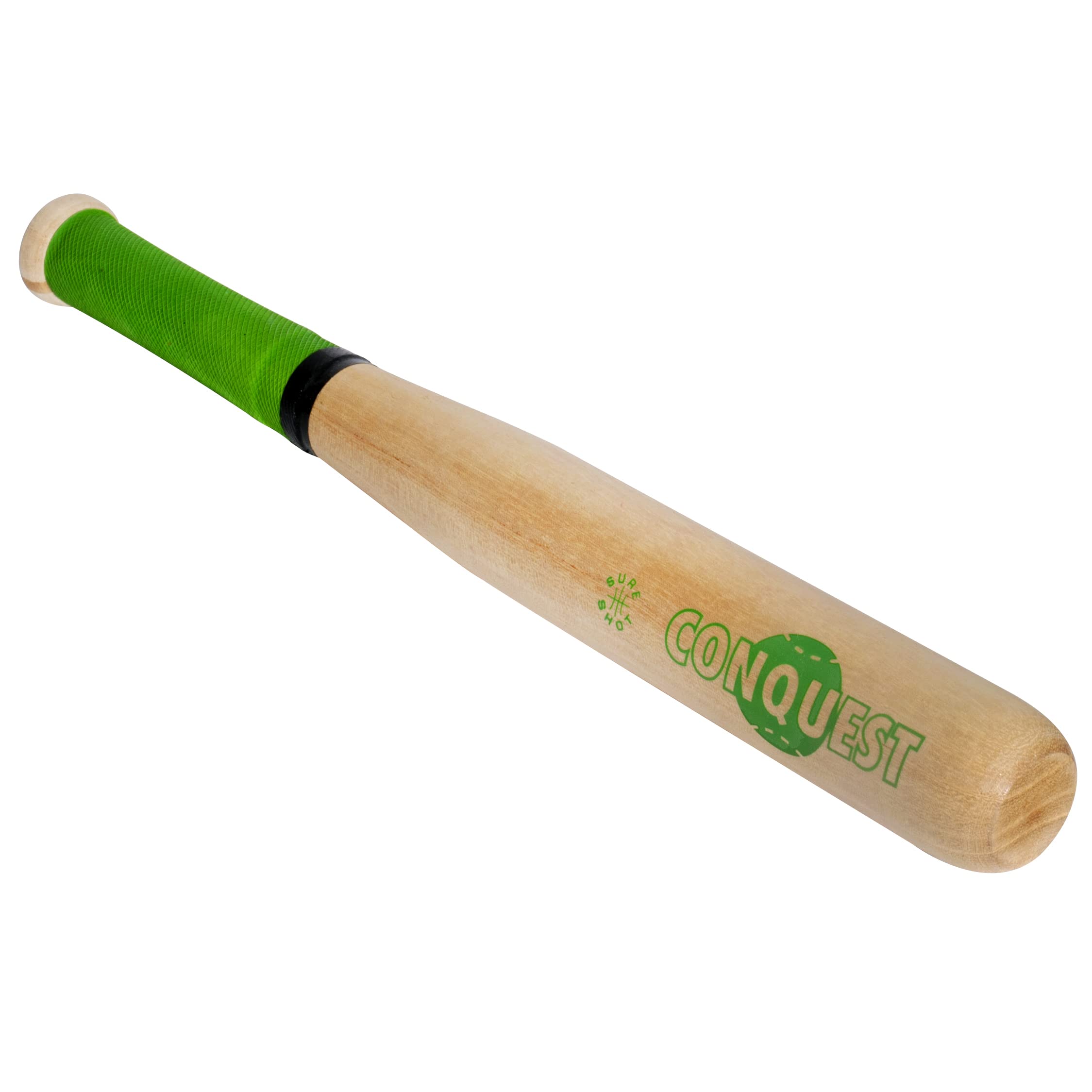 Sure Shot Conquest Rounders Bat – Official Size & Weight Wooden Bat with Durable Spliced Handle & Comfortable Grip – Approved by Rounders England