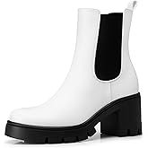 CELLENZ Women Chelsea Ankle Boots: 2.91 In Chunky Heels, Fashion Platform Short Boots, 2026 Spring Summer Booties for Night out, Work, Office, Company, Weekend, Trip, Vacation, Travel