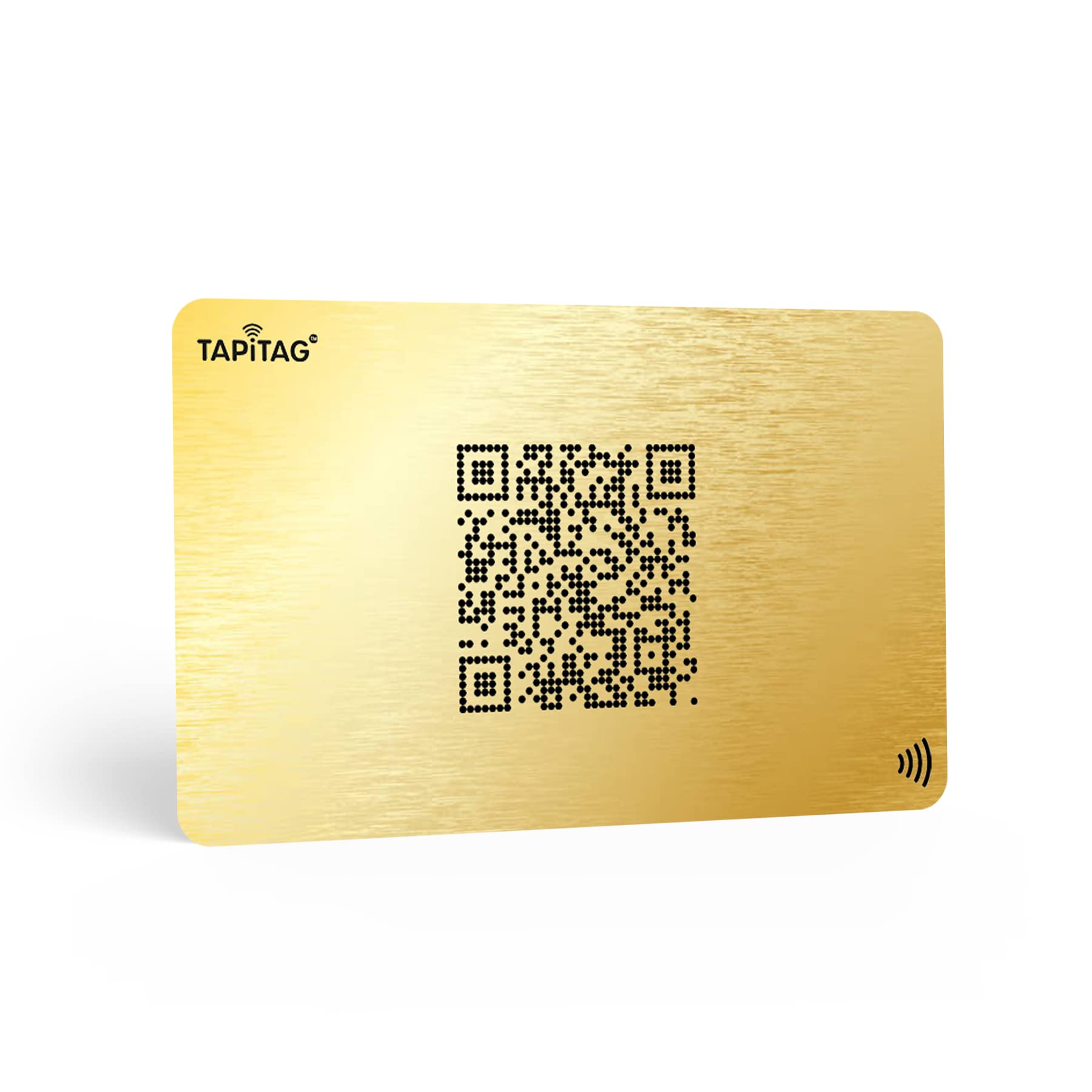 TAPiTAG Metal Digital Business Card - NO Subscription Required - Contactless Laser-Etched NFC Smart Card with QR & Dynamic Online Profile for Premium Networking Events (Gold)
