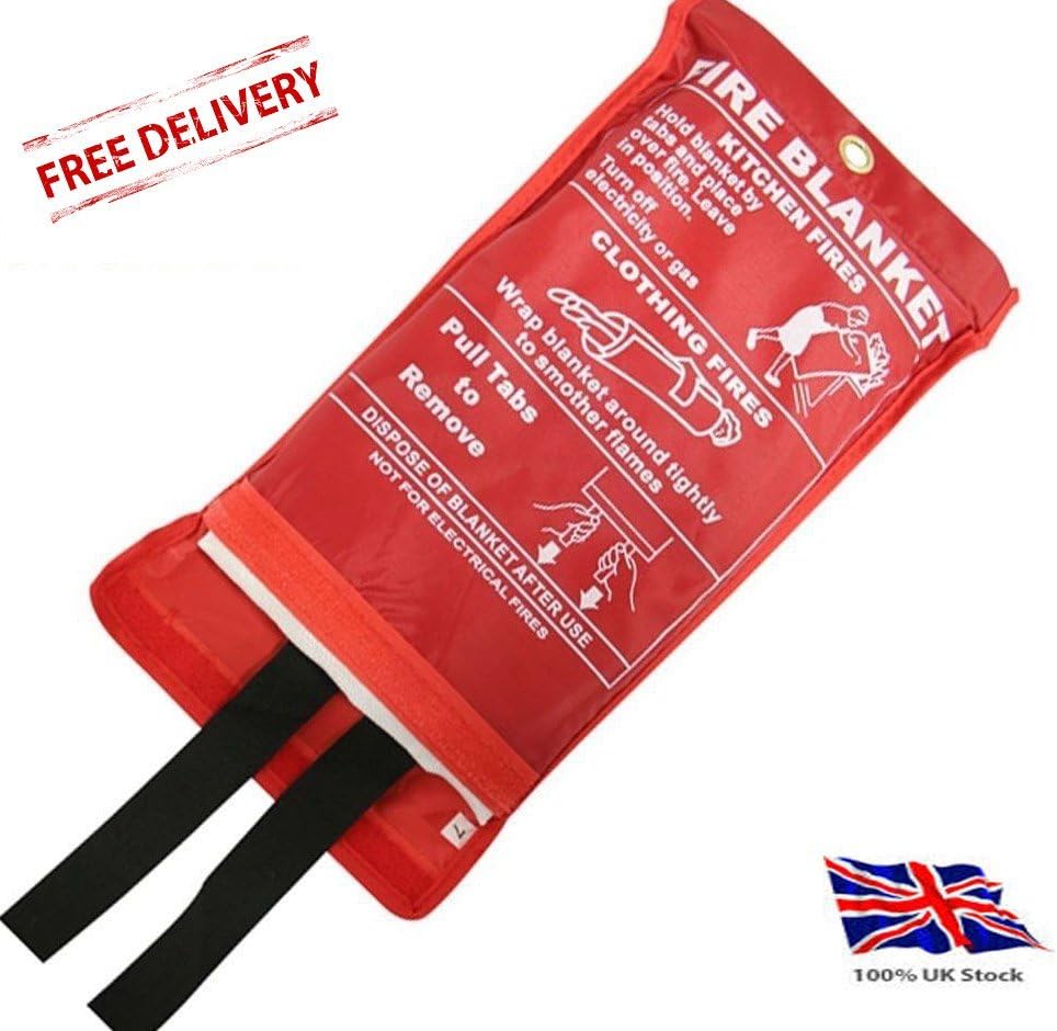 FIRE BLANKET COMMERCIAL RESTAURANT OFFICE KITCHEN SAFETY QUICK REALEAS 1M x 1M