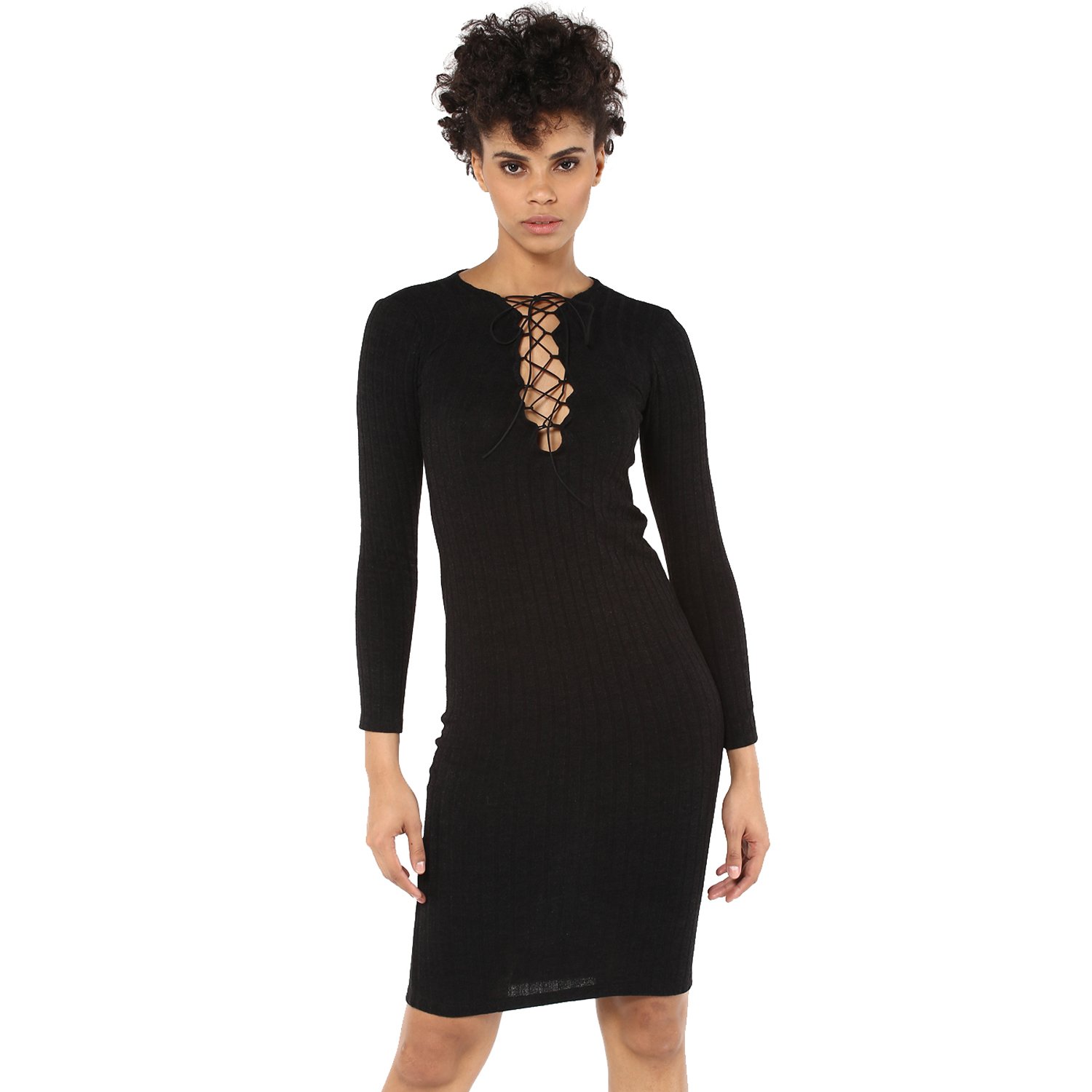 criss cross front bodycon dress