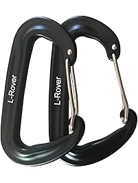 L-Rover 12 kN Aluminum Wire Gate Carabiners 2 or 4 Pack- Heavy Duty, 2,645-pound Rating for Hammocks, Rv,Fishing,Locking Dog Leash and Harness, Camping, Photography, Key Chains,Hiking & Utility