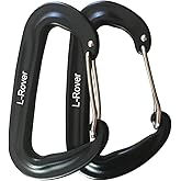 L-Rover Carabiner,12KN Lightweight Heavy Duty Carabiner Clips,Aluminium Wiregate Caribeaners for Hammocks,Camping, Key Chains, Outdoor and Gym etc,Hiking & Utility