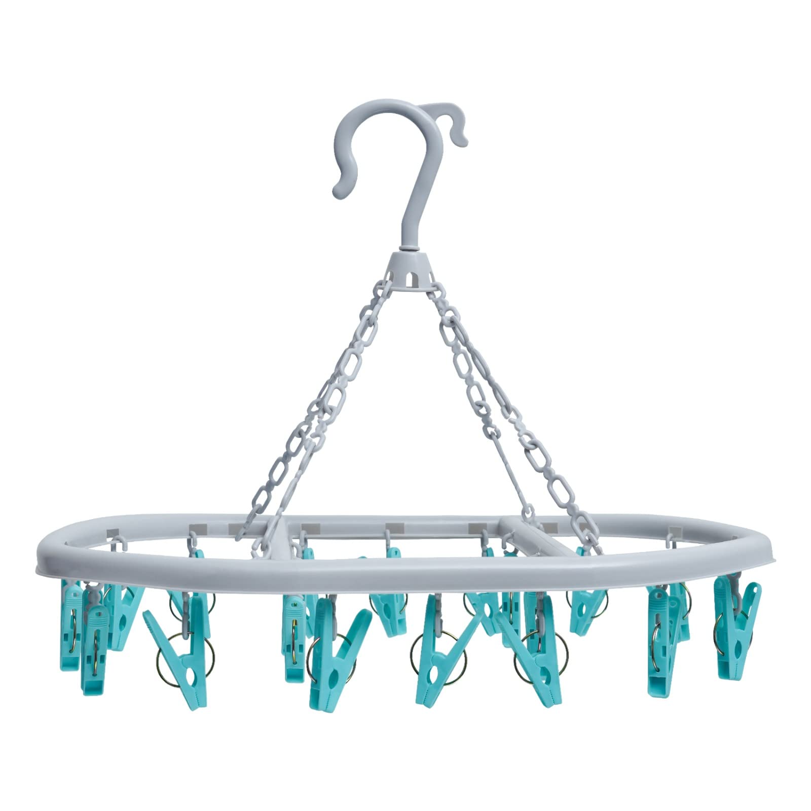 Sock Hangers for Drying with 20 Pegs | Sock Hanger for Washing Line Quick & Efficient Washing Octopus | Clothes Drying Hanger with Clips for Shoe Insoles Underwear Bras Baby Clothes | Peg Airer Dryer