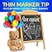 White Chalk Markers Fine reversible tip 3mm by K&Mom- Liquid chalk marker pen White - Pack of 2 for Bistro menu boards, Glass, Windows, Blackboard, Chalkboard