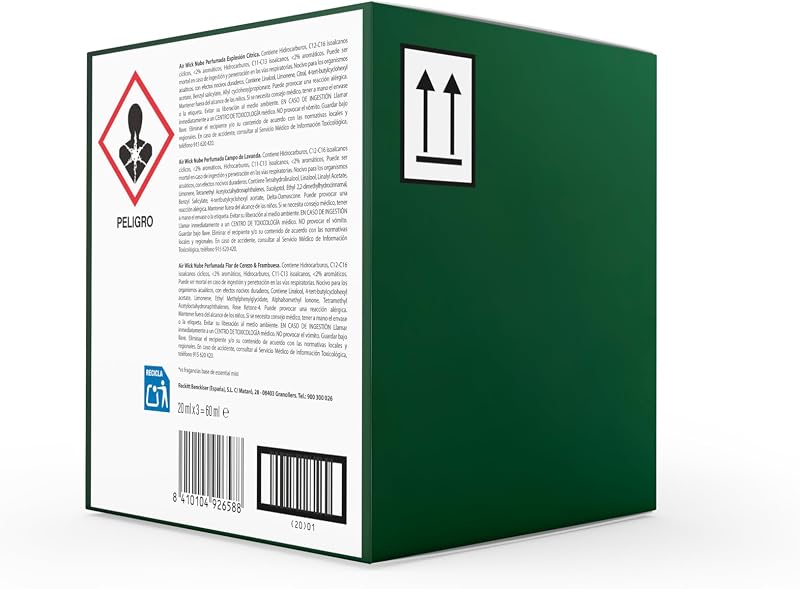 Essential Mist, Pack de ambientador difusor de aceites esenciales con aroma 3 aromas: explosión cítrica, campos de lavanda y flor de cerezo, infusionados con 2 veces más aceites esenciales