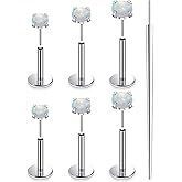 Xnsjeyy 20G 18G 16G F136 Titanium Threadless Flat Back Earrings Nose Studs Tragus Forward Helix Conch Cartilage Lobe Earrings Medusa Labret Snake Bite Monroe Lip Ring Piercing Jewelry For Women Men