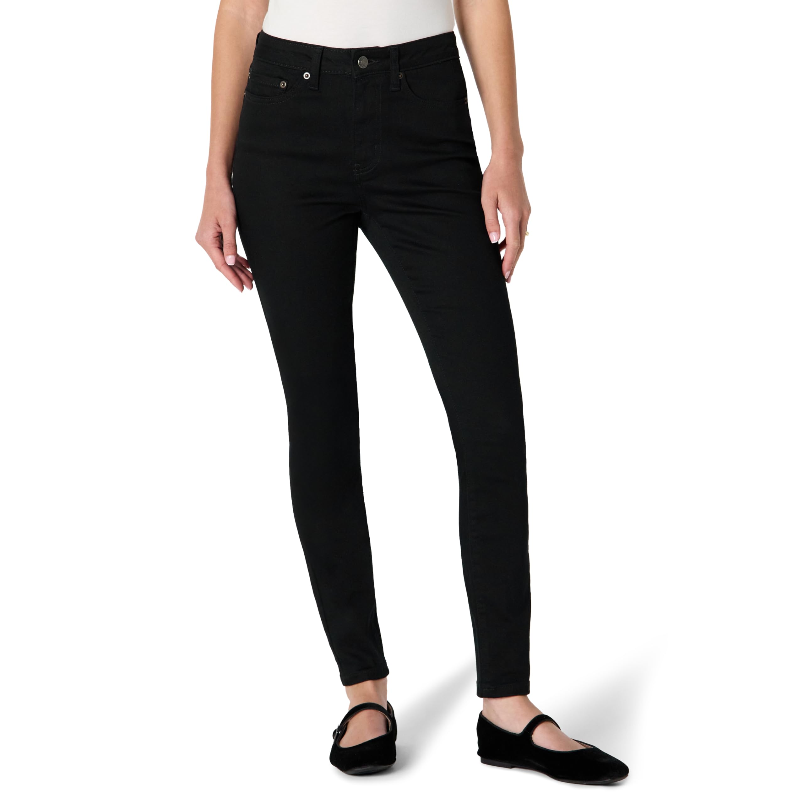 Photo 1 of Amazon Essentials Women's High Stretch High-Rise Skinny Jean, Black, 0