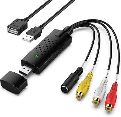 VIXLW USB Video Capture Card RCA to USB Video Converter for VHS MiniDV Hi8 DVD