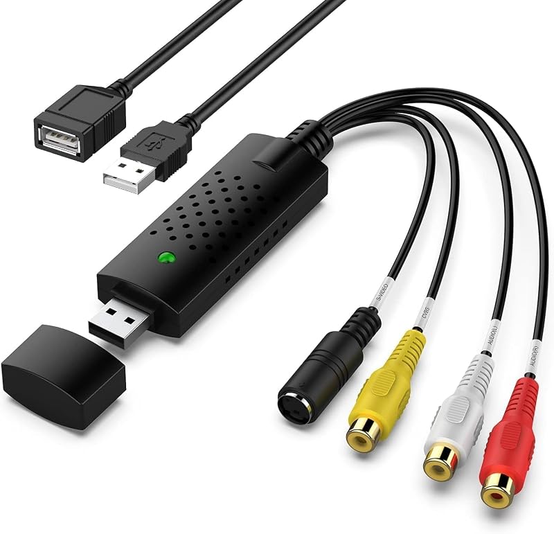 VIXLW USB Video Capture Card RCA to USB Video Converter for VHS MiniDV Hi8 DVD