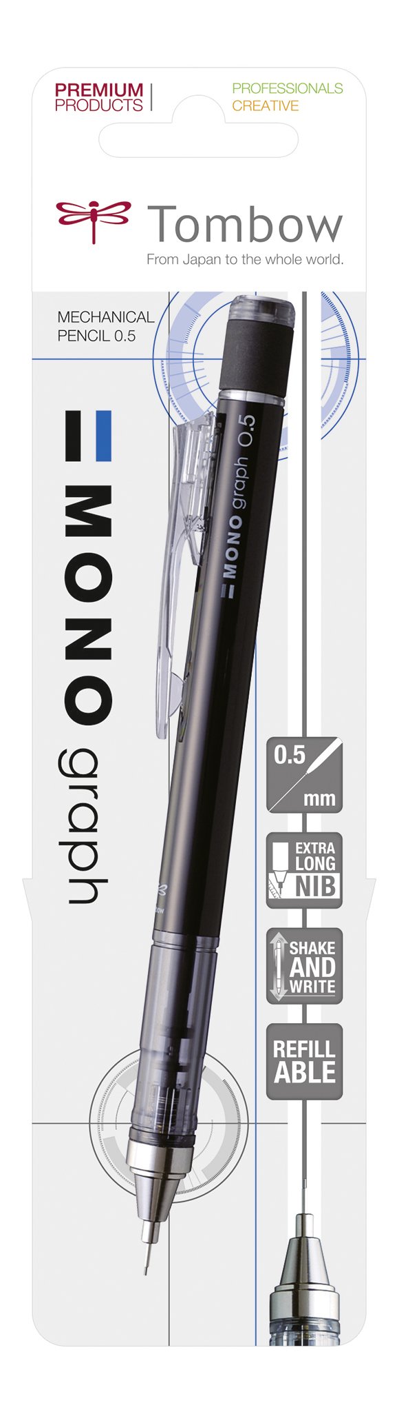 Tombow sH-bS mG11 Graph Mono Lead with Metal Tip - Black