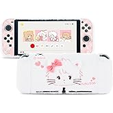 GeekShare Protective Case for Switch OLED,Kawaii Plush Cover Anti-Scratch Switch Hard Case Protector Compatible with Switch OLED - Mikko Sweet Thoughts
