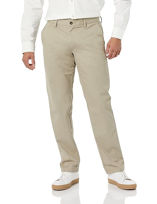 Amazon Essentials Men's Straight-Fit Wrinkle-Resistant Flat-Front Chino Pant, Khaki Beige, 34W x 31L
