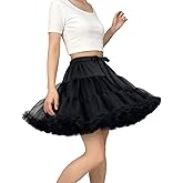 Women's Petticoat Skirt Tulle Adult Tutu Puffy Skirt Ballet Dance Short Petticoats Dress Party Costume Multi-Layer Underskirt