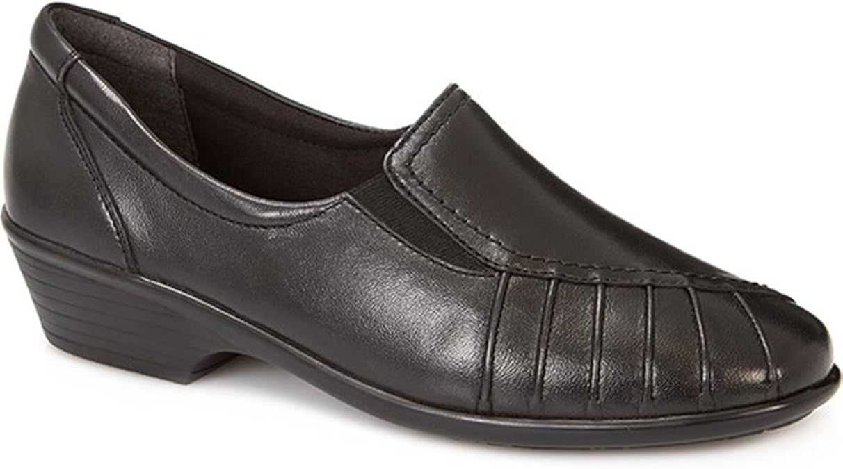 Amazon.com | Pavers Womens Leather Slip On Stripes Shoes Smart Casual | Loafers & Slip-Ons