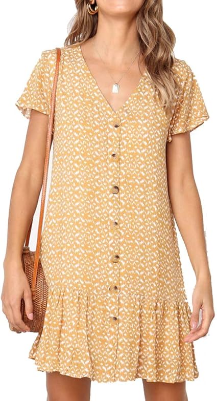 yellow summer mini dress