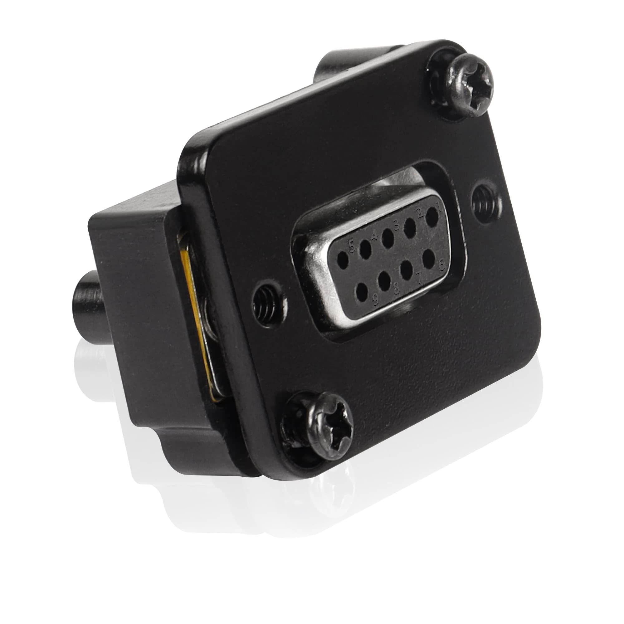 QIANRENON DB9 Panel Mount Straight Through Connector 9-pin RS232 Serial Female to Female Panel Mount Socket Converter Coupler, for Communication, Network, Video