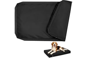 PAWFINITY Waterproof Dog Bed Cover Replacement Washable, Easy to Clean, Pet Hair Resistant, Heavy Duty Oxford, Zipper Closure, Indoor/Outdoor Use, Fits 36 Inch Dog Crate - Large - 35"x 23"x 3.5" - Black