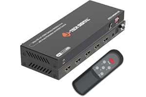 J-TECH DIGITAL 8K HDMI Switch 4 in 1 Out, 8K@60Hz 4K@120Hz 1080P@240Hz with Audio Extraction, HDMI to Optical & Analog 3.5mm, HDR HDCP2.3 EDID Control (JTECH-8KSW41AE)