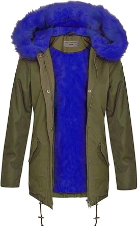 manteau fourrure bleu