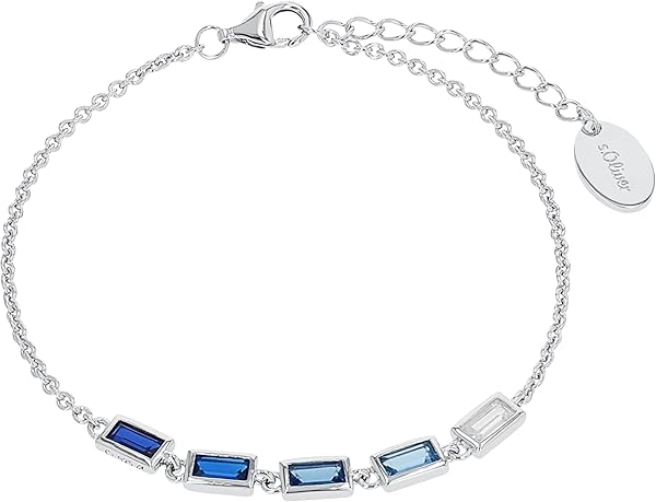 s.Oliver Armband 925 Sterling Silber/Edelstahl für Damen, Armschmuck, Motiv, Kommt in Schmuck Geschenk Box