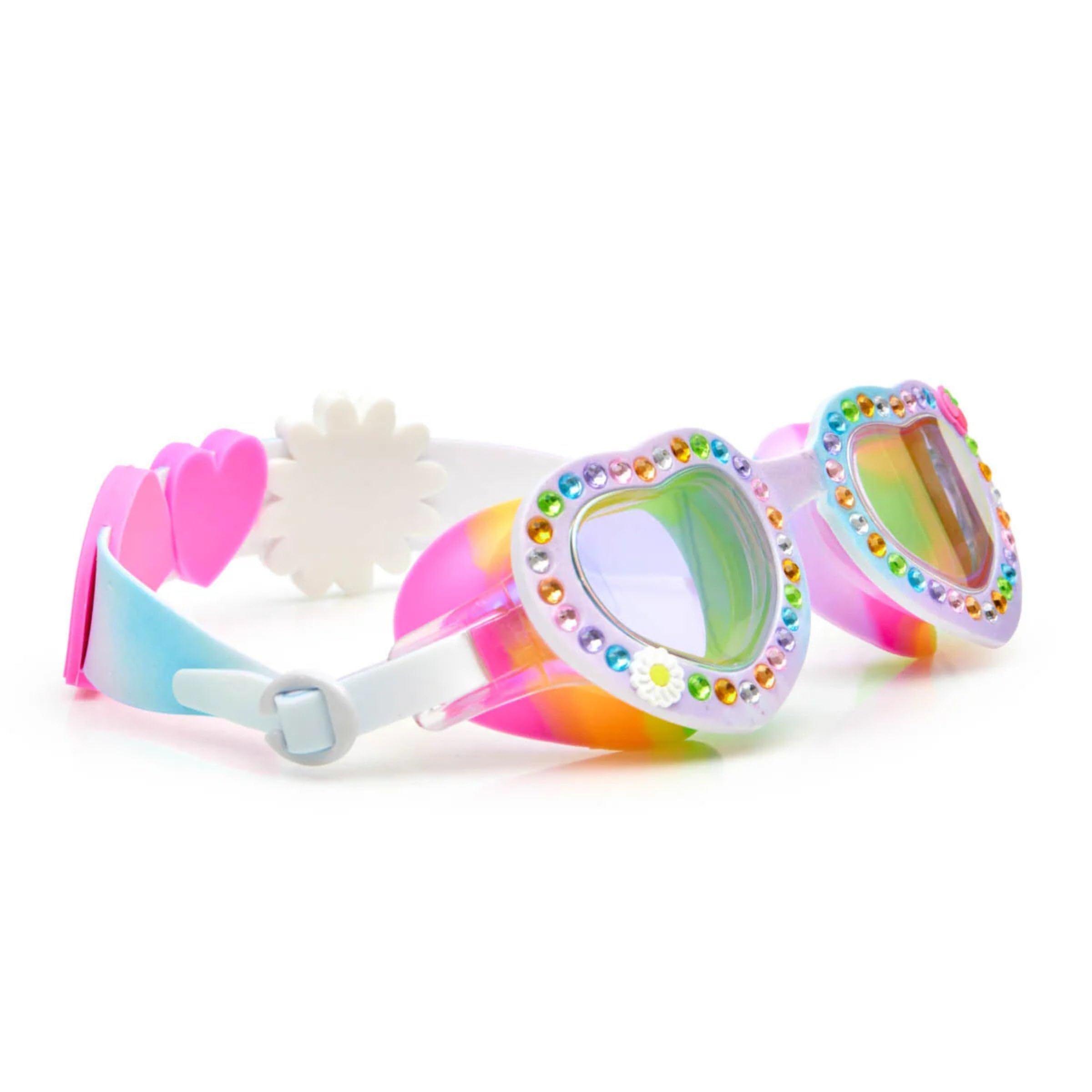 Bling2O Kids Swimming Goggles 100% Silicone Anti Fog UV Protection +6Yrs - Blanch Blossom Dandi