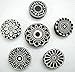 Wholesale (Pack of 6) Round Shaped Floral Designs 100% Handcarved Wooden Block Stamps/Tattoo/Indian Textile Printing Blocks.