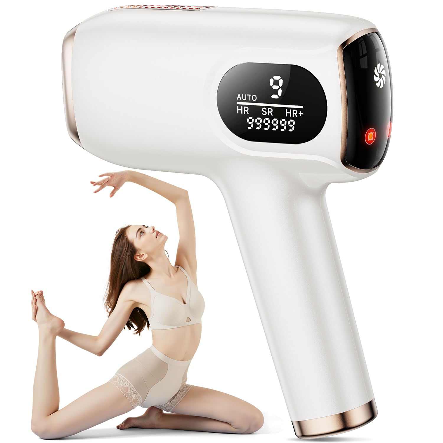 Epilator (Salon Grade IPL Light Epilator/Stimulation-less), VIO Compatible, Beard, Household, Unisex, Whole Body Waste Hair Treatment, 1 Million Rounds 9 Levels, Painless, Unwanted Hair Care, Manual