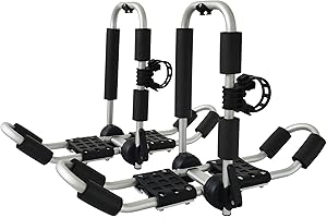 Bonsing Kayak Roof Rack, Foldable and Universal Mounting Kayak Racks for Roof Rack Rooftop Kayak Carrier for SUV Cars