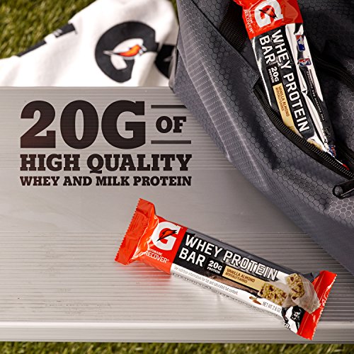 Gatorade Whey Protein Bars, Vanilla Almond, 2.8 oz bars (Pack of 12