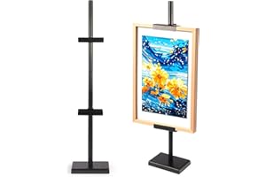 dakewang Adjustable Tabletop Easel Stand for Picture Frames, Picture Easels for Display, Gold Easel, Picture Frame Stand, Adjustable Art Easel.(30inch,Black)