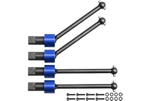 Hobbyfire Metal Steel Drive Shaft Assembly Front & Rear 4-Pack Upgrades for 1/18 Traxxas LaTrax Teton Desert Prerunner SST, Replace Parts 7650 (Blue)