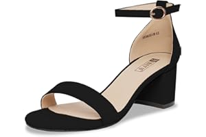 IDIFU Women's Cookie-LO Low Block Heels Chunky Sandals Ankle Strap Wedding Dress Pump Shoes