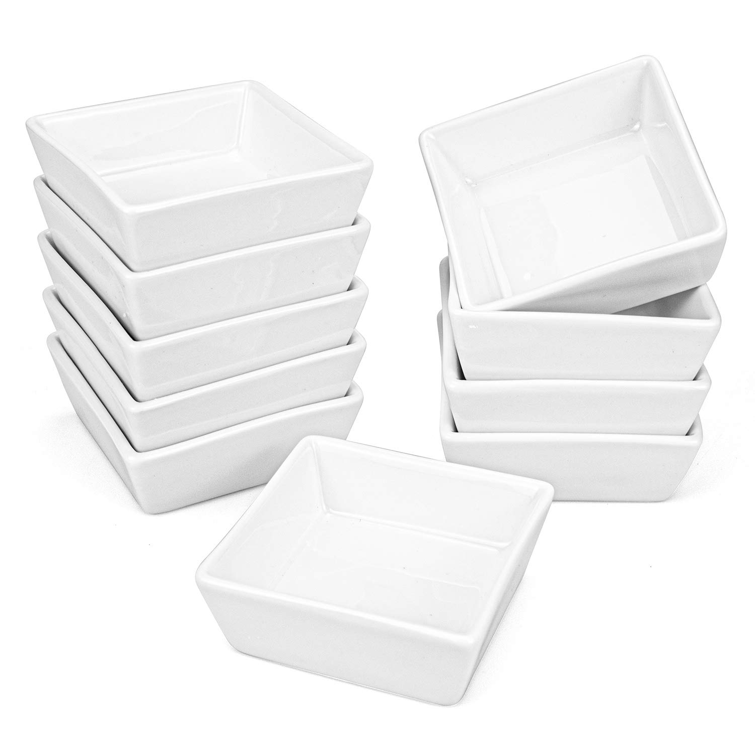 Photo 1 of Foraineam 10-Piece Porcelain Ramekins, 4 Ounce Ramekin Bowl Set Square Baking Dipping Bowls