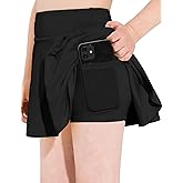 Hvididan Girls Tennis Skirts Pleated Athletic Skort with Pocket for Kids Teens Golf Sports Cheer 5-14Y