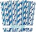 Outside the Box Papers Blue Stripe, Chevron and Polka Dot Paper Straws 7.75 Inches 75 Pack Blue, White