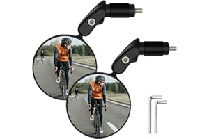 BABYFOND Bike Mirror, 2 Pcs 360˚ Rotatable Bar End Bicycle Mirrors for Handlebars, Wide Angle Convex Bike Mirrors Handlebar Rearview Mirror Bike Mirrors for Handlebar End Mount Mountain Road Adult Bike Cycling