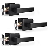 Probrico Matte Black Passage Door Levers Square