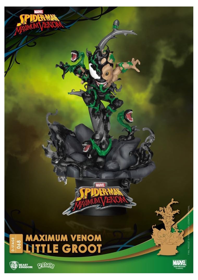 Beast Kingdom Maximum Venom: Little Groot DS-068 D-Stage Statue, Multicolor