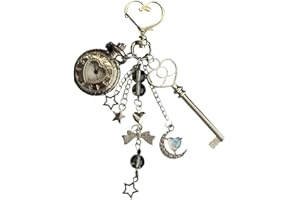 And Star Decorated Pocket Watch Keychain Toss Open Alloy Code Holder Functional Traditional Keyring