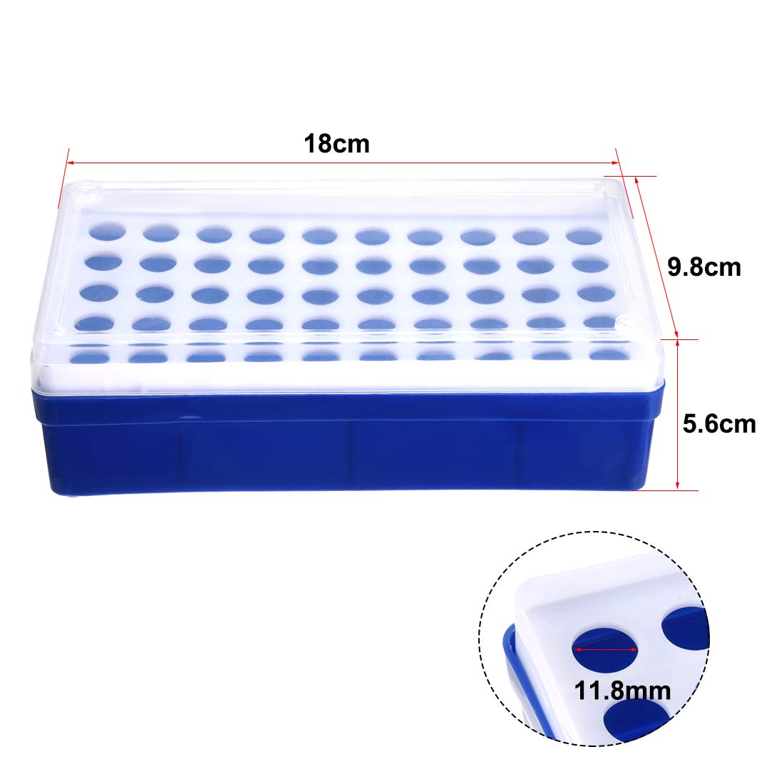 sourcing map Tube Rack Polypropylene 50-Well Blue for 1.5ml, 2ml - Image 4