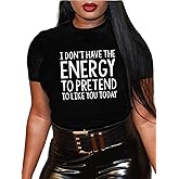 LovelyWholesale Women Graphic Tees Slogan Letter Print Casual Summer Tops Short Sleeve T Shirts