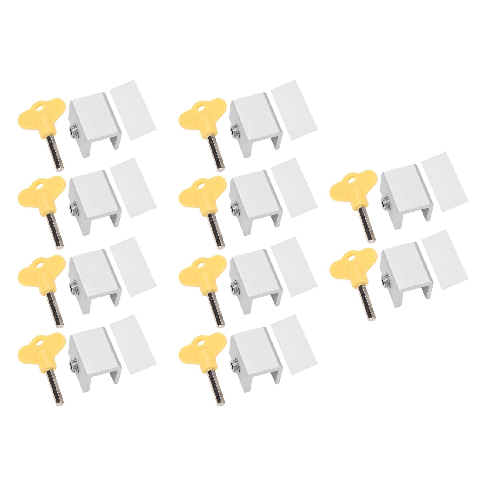 Window Security Lock Set, 10-Piece Sliding Window Stopper, Screen Retainer and Limiter for Home Safety