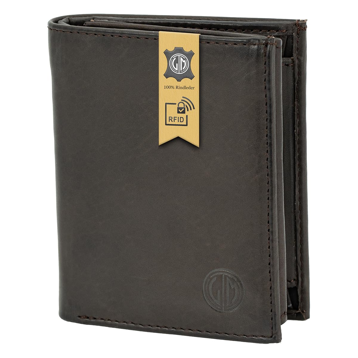 LINDENMANN men's/men's wallet wallet, cowhide matt, RFID protection, brown