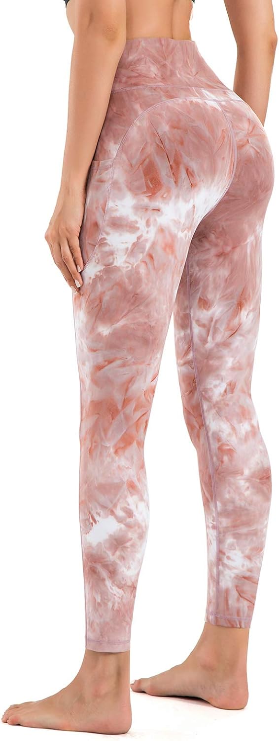 OVRUNS Yoga Pants for Women Tummy Control High Waist Yoga Leggings for Workout Running Exercise with Pockets: Clothing