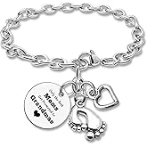 New Grandma Gifts Bracelet Jewelry First Time Grandmother Gifts for Mom Promoted to Grandma Pregnancy Announcement for New Grandma Grandma to Be Gifts Announcement Gifts Stainless Steel Bracelet