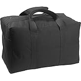 Tactical Parachute Cargo Bag LARGE Cotton Canvas Carry Bag, 24" x 15" x 13" - Black